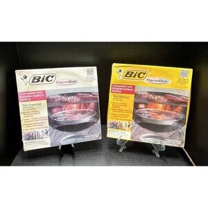 Lot of Two BIC Flame Disk Portable Charcoal Alternative Outdoor Grill Camping